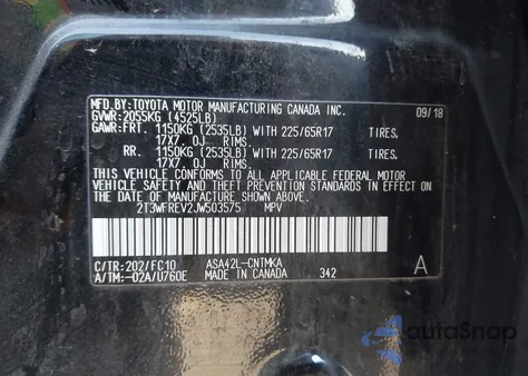 2018 Toyota Rav4 Xle z USA, uszkodzony, nr VIN 2T3WFREV2JW503575